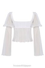 衣類 House of CB ルーシーホワイトのプリーツトップ 0N8J8 - Image 9