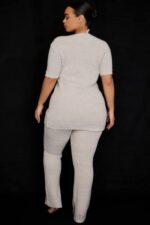 衣類 House of CB レイヴン オートミール リブニット フレアパンツ 0N8J949 - Image 9