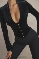 衣類 House of CB レオノーラ ブラック ベルベット コルセット 0N8J33 - Image 11