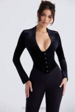 衣類 House of CB レオノーラ ブラック ベルベット コルセット 0N8J33 - Image 8