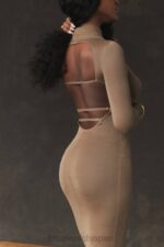 衣類 House of CB ロベルタ タン ニット ミディドレス 0N8J169 - Image 3