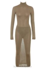 衣類 House of CB ロベルタ タン ニット ミディドレス 0N8J169 - Image 6