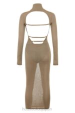 衣類 House of CB ロベルタ タン ニット ミディドレス 0N8J169 - Image 8