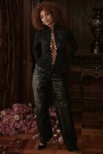衣類 House of CB ロリブラッククリスタルレースアップトップ 0N8J701 - Image 12