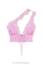 衣類 House of CB ロレナ ピンクのフローティ クロップド トップ 0N8J711 - Image 3