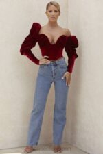 衣類 House of CB ヴァレリーワインベルベット長袖コルセット 0N8J101 - Image 12
