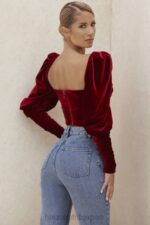 衣類 House of CB ヴァレリーワインベルベット長袖コルセット 0N8J101 - Image 15