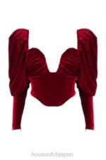 衣類 House of CB ヴァレリーワインベルベット長袖コルセット 0N8J101 - Image 7