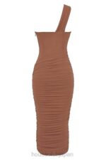 衣類 House of CB ヴァレンティナ モカ アシンメトリー カットアウト ミディドレス 0N8J488 - Image 8