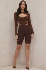 衣類 House of CB ヴェローナ チョコレート バンデージ サイクル ショーツ 0N8J980 - Image 8