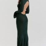 衣類 House of CB 三茶フォレストグリーンニットマキシドレス 0N8J114