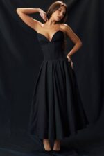 衣類 House of CB 女性の黒のストラップレスミディドレス 0N8J111 - Image 3
