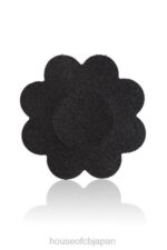 衣類 House of CB 黒の花型ニップルカバー 4 個セット 0N8J1321 - Image 2