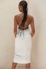 衣類 House of CB eivissa ホワイトコットンクロスバックラップミディ 0N8J604 - Image 14