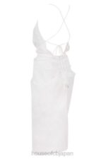 衣類 House of CB eivissa ホワイトコットンクロスバックラップミディ 0N8J604 - Image 6