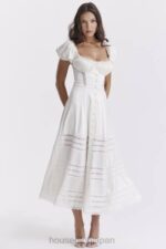 衣類 House of CB eviana アイボリー リアルシルク パフスリーブ ドレス 0N8J229 - Image 16
