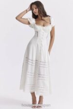 衣類 House of CB eviana アイボリー リアルシルク パフスリーブ ドレス 0N8J229 - Image 17