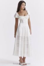 衣類 House of CB eviana アイボリー リアルシルク パフスリーブ ドレス 0N8J229 - Image 19