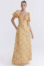 衣類 House of CB felizia バタープリント パフスリーブ サンドレス 0N8J247 - Image 2