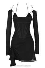 衣類 House of CB Gianna Black リアルシルクコルセットミニドレス 0N8J501 - Image 6