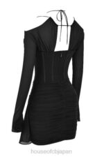 衣類 House of CB Gianna Black リアルシルクコルセットミニドレス 0N8J501 - Image 7