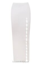 衣類 House of CB gioia アイボリー リブニットボタンフロントマキシスカート 0N8J912 - Image 12