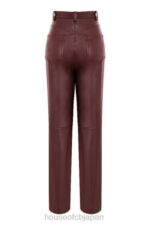 衣類 House of CB inaya ダークブラウン ストレッチ ヴィーガン レザー パンツ 0N8J979 - Image 4