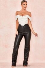 衣類 House of CB inaya ブラック ストレッチ ビーガン レザー パンツ 0N8J1023 - Image 6