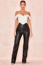 衣類 House of CB inaya ブラック ストレッチ ビーガン レザー パンツ 0N8J1023 - Image 7