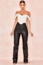 衣類 House of CB inaya ブラック ストレッチ ビーガン レザー パンツ 0N8J1023 - Image 8