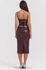 衣類 House of CB jalena mulberry ビーガンレザー バックレースドレス 0N8J165 - Image 14