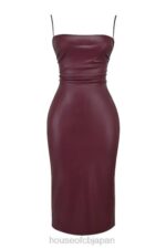 衣類 House of CB jalena mulberry ビーガンレザー バックレースドレス 0N8J165 - Image 6