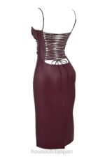 衣類 House of CB jalena mulberry ビーガンレザー バックレースドレス 0N8J165 - Image 7