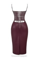 衣類 House of CB jalena mulberry ビーガンレザー バックレースドレス 0N8J165 - Image 8