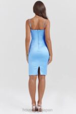 衣類 House of CB jamiah ソフトブルーサテン ミディドレス 0N8J137 - Image 6