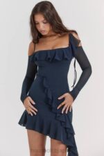 衣類 House of CB kiki フレンチネイビーフリルミニドレス 0N8J162 - Image 12