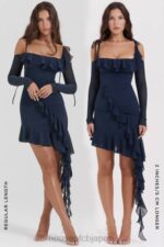 衣類 House of CB kiki フレンチネイビーフリルミニドレス 0N8J162 - Image 5