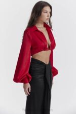 衣類 House of CB laraine チェリーシルクブルゾントップ 0N8J673 - Image 9