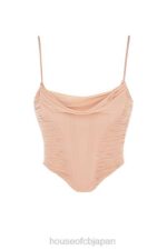 衣類 House of CB Lottie ベージュメッシュドレープコルセット 0N8J80 - Image 3