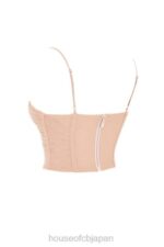 衣類 House of CB Lottie ベージュメッシュドレープコルセット 0N8J80 - Image 4