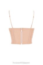 衣類 House of CB Lottie ベージュメッシュドレープコルセット 0N8J80 - Image 5