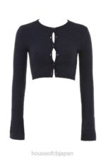 衣類 House of CB lulie ネイビー ふわふわニット クロップド カーディガン 0N8J734 - Image 3