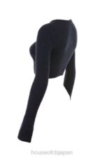 衣類 House of CB lulie ネイビー ふわふわニット クロップド カーディガン 0N8J734 - Image 4