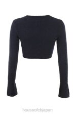 衣類 House of CB lulie ネイビー ふわふわニット クロップド カーディガン 0N8J734 - Image 5