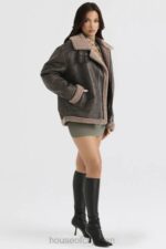 衣類 House of CB Madden Army グリーン ビーガン シアリング アビエーター ジャケット 0N8J1038 - Image 11