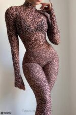 衣類 House of CB maite アニマルプリントメッシュフレアパンツ 0N8J973 - Image 6