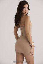 衣類 House of CB nisha ベージュ スカルプティング ミニ スカート 0N8J927 - Image 12