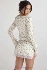 衣類 House of CB noemie garden プリントレーストリムミニスカート 0N8J922 - Image 13