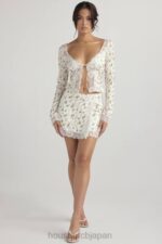 衣類 House of CB noemie garden プリントレーストリムミニスカート 0N8J922 - Image 7