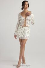 衣類 House of CB noemie garden プリントレーストリムミニスカート 0N8J922 - Image 8